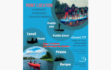 Point Location Canoés Paddles Barques et Pédalos aux Couflons